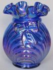 Fenton Blue Carnival Caprice Bowtie Vase