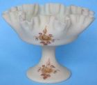 Fenton Ivory Compote, Hand Painted