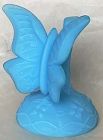 Fenton Blue Satin Butterfly