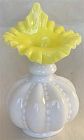 Fenton Cased Yellow JIP Vase, Beaded Melon