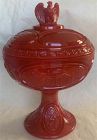 Fenton Jeffersonian Bicentennial Compote, Patriot Red