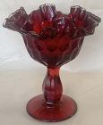 Fenton Red Thumbprint Compote