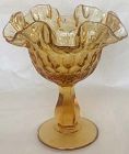 Fenton Amber Thumbprint Compote