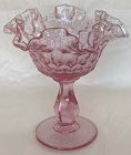 Fenton Dusty Rose Thumbprint Compote