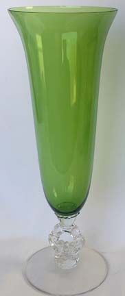 Cambridge Green Keyhole Trumpet Vase 12"