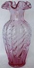 Fenton Dusty Rose 11" Vase, Swirl Optic