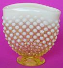 Fenton Topaz Opalescent Mini Fan Vase