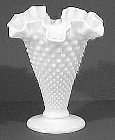 Fenton Hobnail Milk Glass 8" Vase