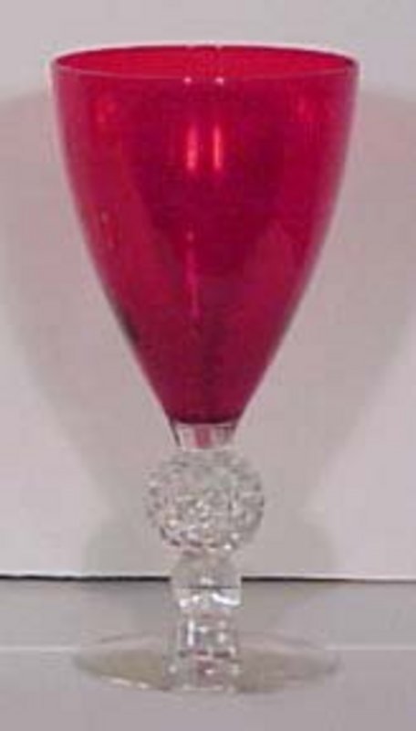 Morgantown Red Golfball Water Goblet, 9 oz.