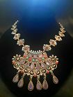 GORGEOUS! CEL 925 SILVER MEXICO ORNATE JEWELED NECKLACE