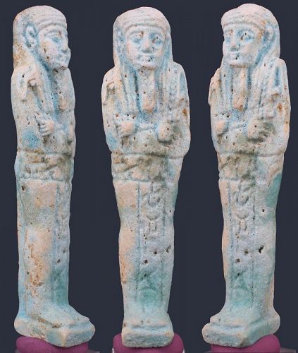 Ancient Egyptian Faience Shabti 10,7 cm