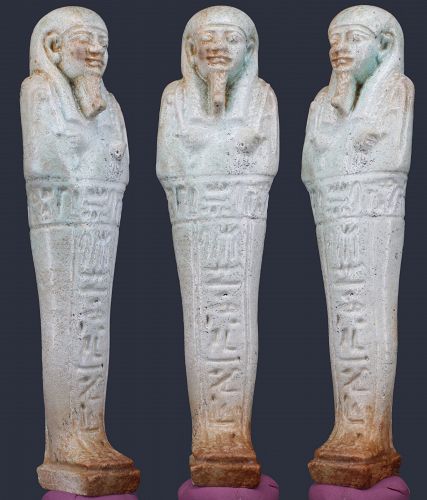 Ancient Egyptian Fayence Shabti for priest "Pa-Du-Usir" 13 cm.