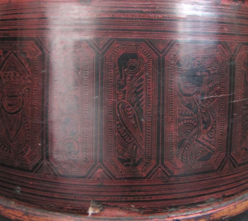 Antique Burmese Lacquer Box