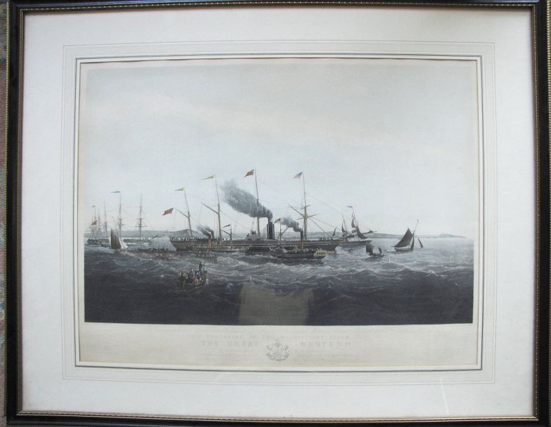 Steel Engraved Print of the “Great Western” Paddle Steamer
