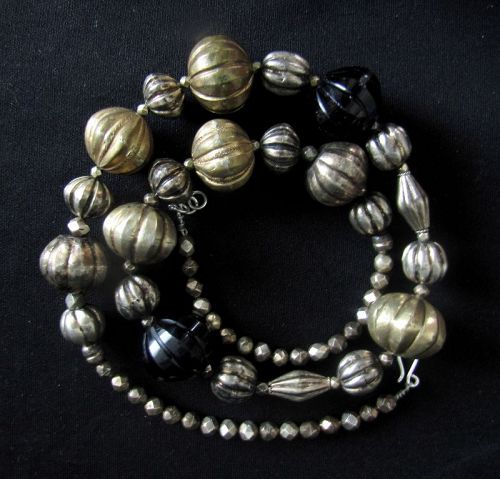 Antique Sri Lanka Silver Bead Necklace