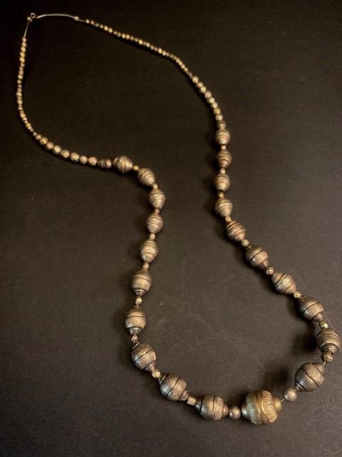 Old Sri Lanka Silver Bead Necklace