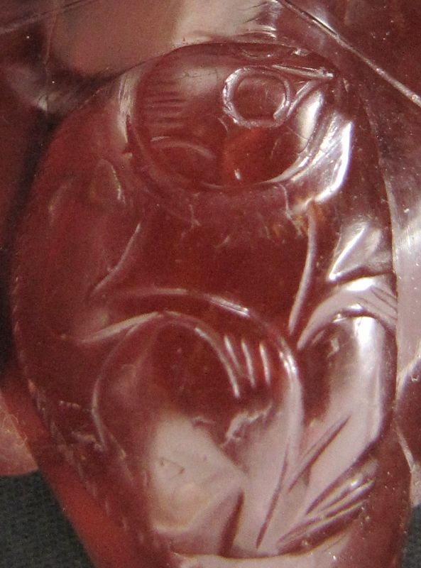 Carved Carnelian: Chinese &quot;Monkey on a Leaf&quot;