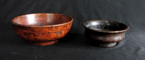 Two Sino Tibetan Wood Bowls