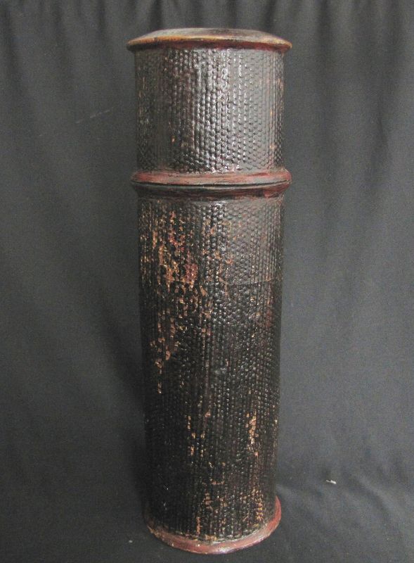 Cambodian Lacquered Scroll container