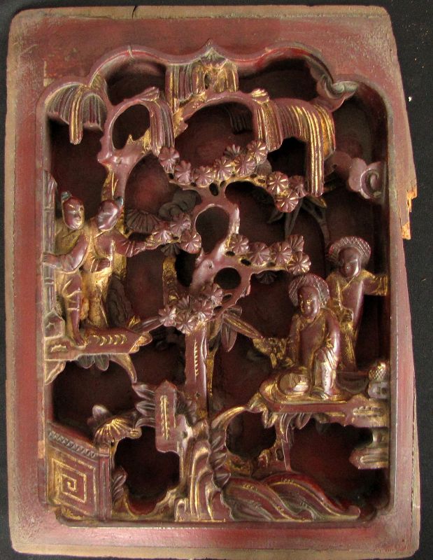 Chinese Carved Wood Panels with Classical Themes
