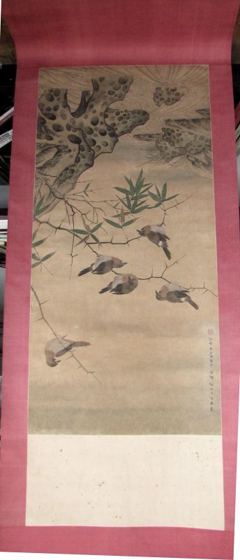 Sparrows in a Tree after Jin Cheng 金城