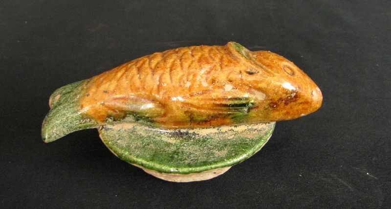 Ming Dynasty Sancai Glazed Fish 2- free shipping!