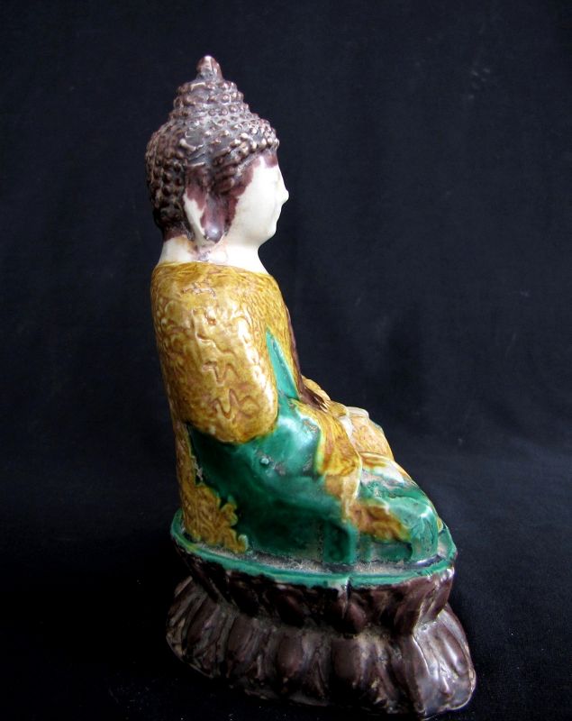 Qing Sancai Glazed Buddha- Free Shipping