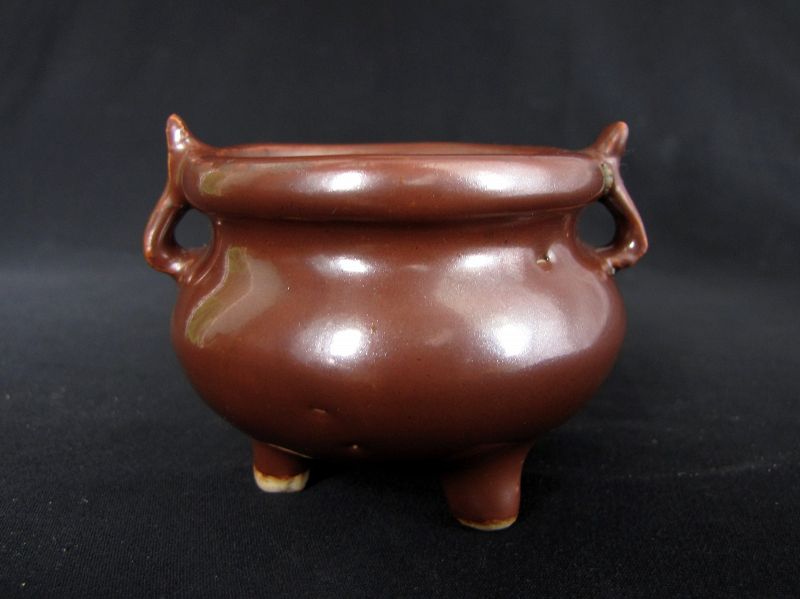 Qing Incense burner with Monochrome Bronze Glaze- Free shipping