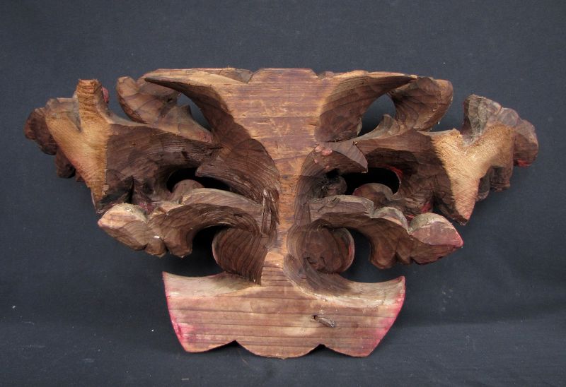 Carved Wooden Lotus Eaves Ornament