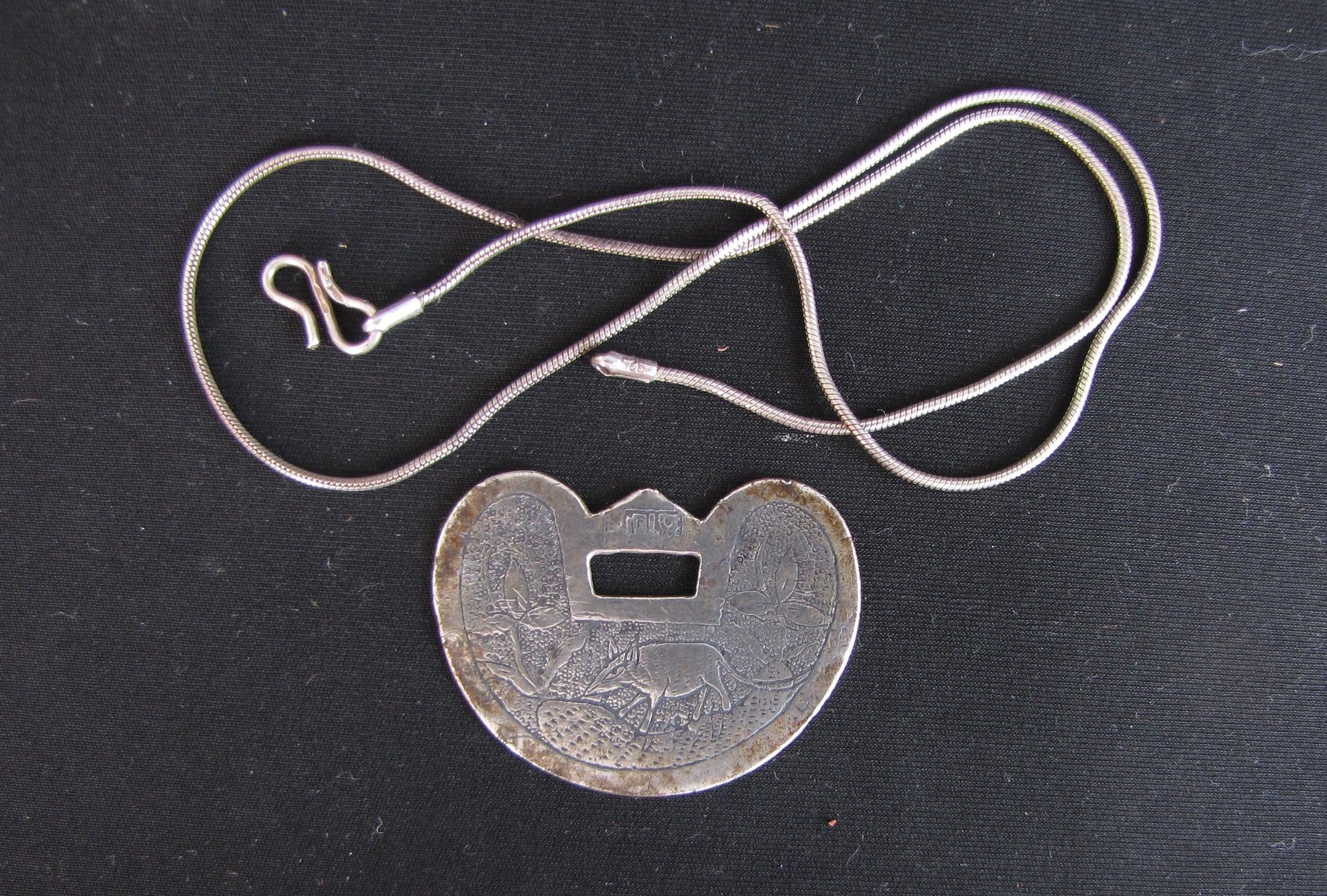 Chinese Lock Charm with a Rat Motif: Free Shipping