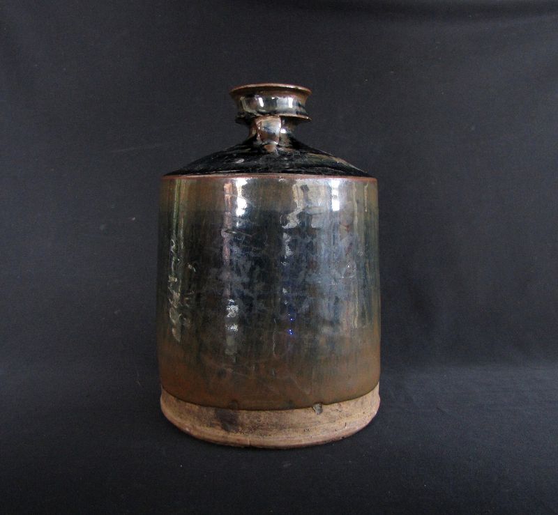 Ming Black Glazed Bottle