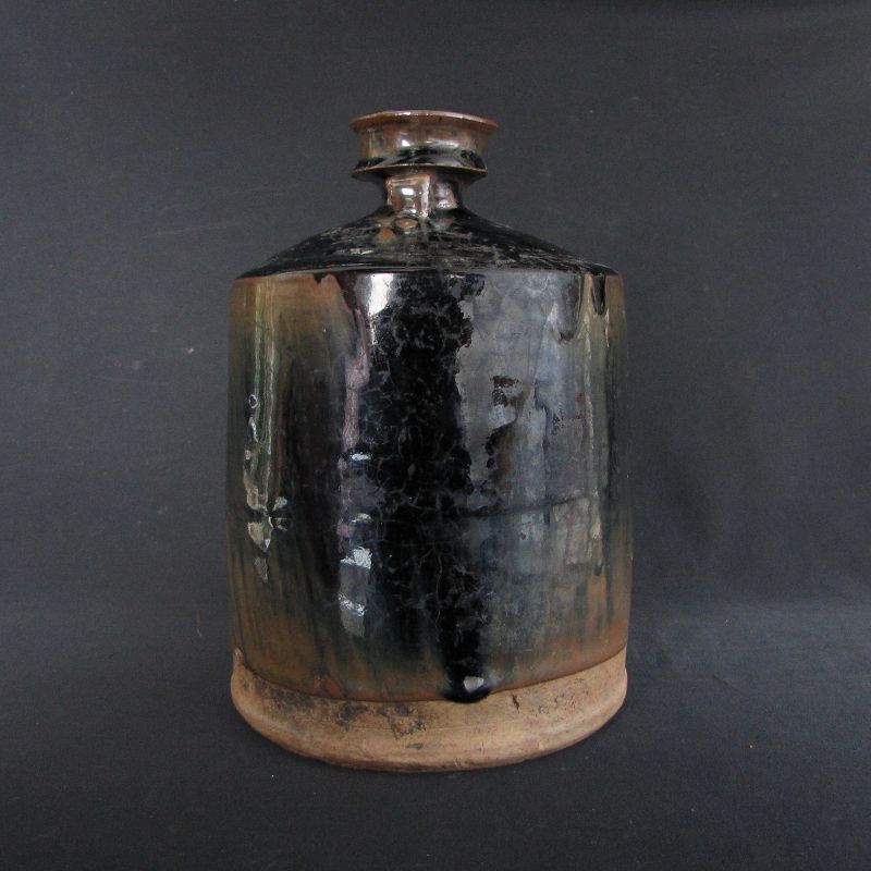 Ming Black Glazed Bottle