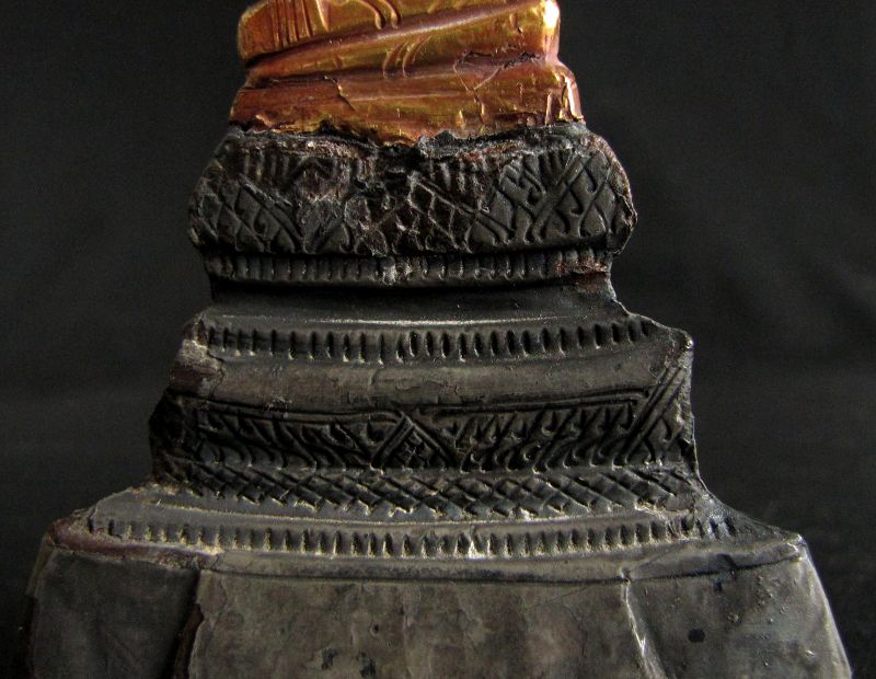 Lao Silver and Gold Repoussé Buddha- Free Shipping