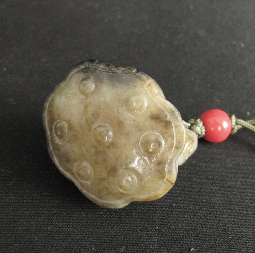 Qing Dynasty Lotus Pod Jade Toggle: Free shipping
