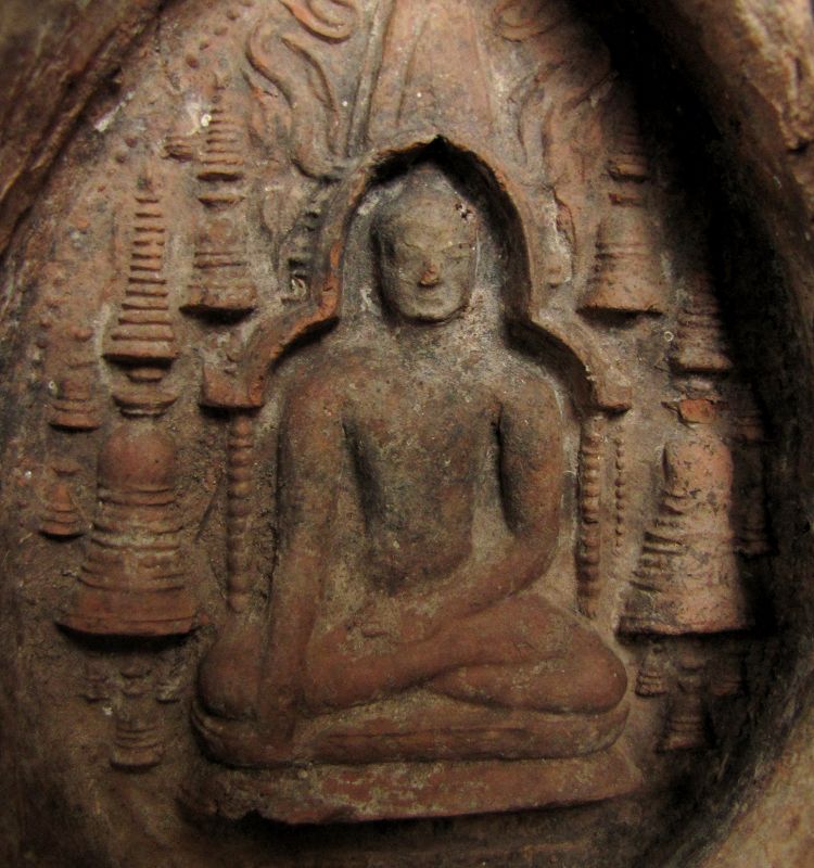 Burmese Pagan Terra Cotta Buddhist Votive Plaque