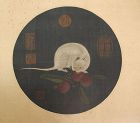 Mouse Eating Lychee Fan Painting 乾隆帝 - Free Shipping