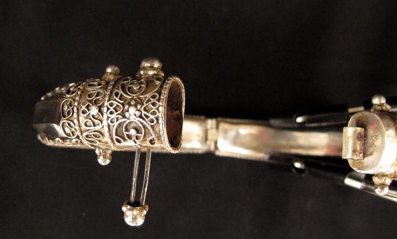 Sri Lanka Silver and Crystal Bangle: Free Shipping