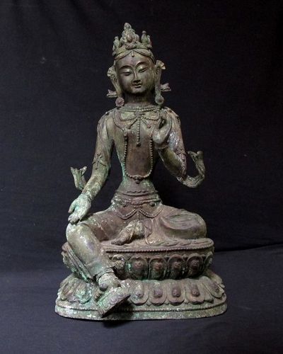 Ming Style Bronze Tara: Free Shipping