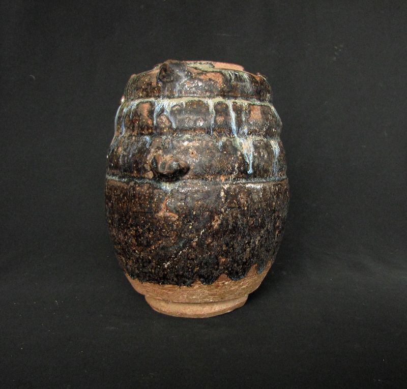 Brown Glazed Jar with Jun Splashes 鈞窯: Free Shipping