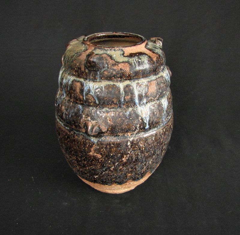 Brown Glazed Jar with Jun Splashes 鈞窯: Free Shipping