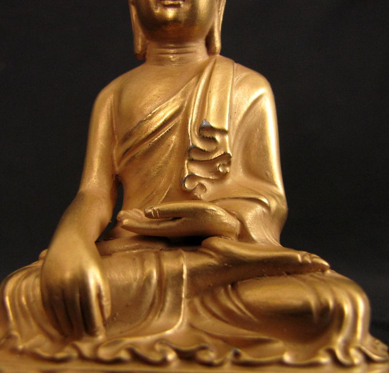 Minaiature Gold Porcelain Chinese Buddha: free shipping