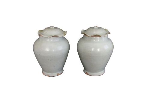 Pair of Qingbai Baluster Jars with Lids: reduced was $400- now $300