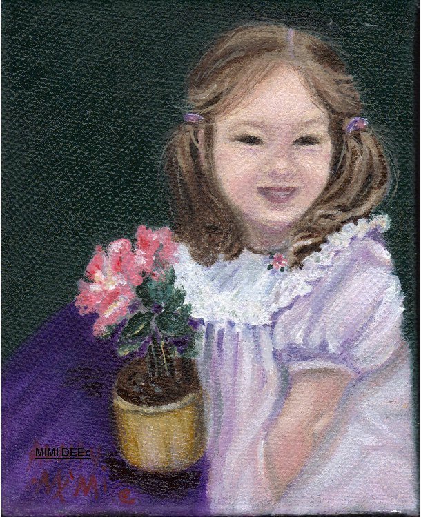 Signed American Oil O/C Painting Portrait Child Girl