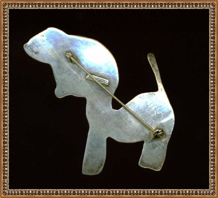 SOLD Vintage Silver Mexican Donkey Burro Pin Mexico Mark