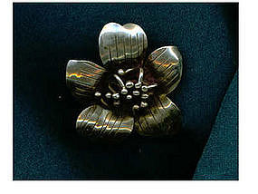 Mary Gage Brooch Pin Arts & Crafts Hammered