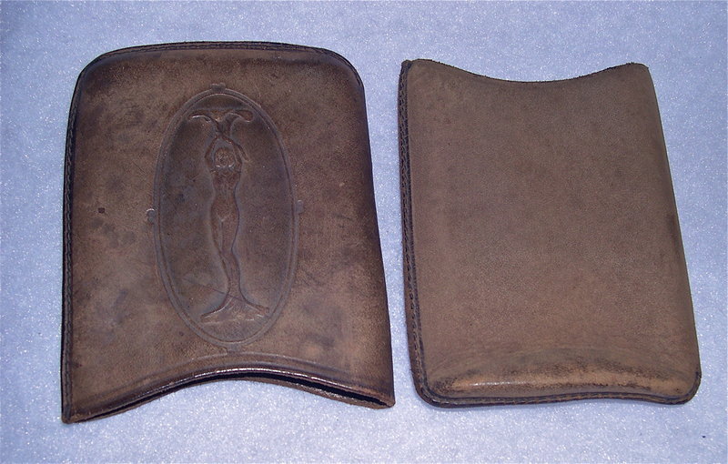 Antique Victorian Art Nouveau Lady Cheroot Cigar Leather Case