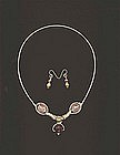 Signed Sterling Necklace Set Amethyst Pearls