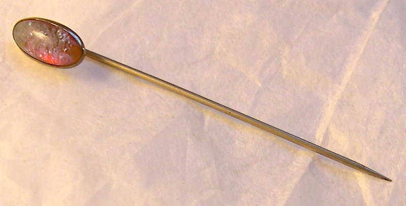 Vintage Sparkly Jelly Opal Art Glass Stick Scarf Cravat Pin