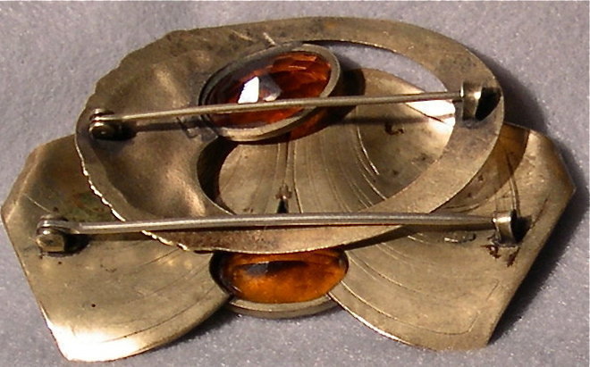 Vintage Unsigned George Steere Nouveau Brass Sash Pin
