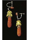 Vintage Coral Earrings Screwback Micro Beads Victorian